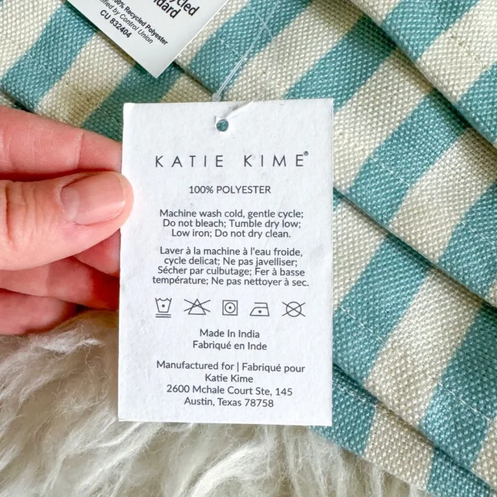 NWT! Katie Kime Blue Acqua Striped Placemats - Set of 4